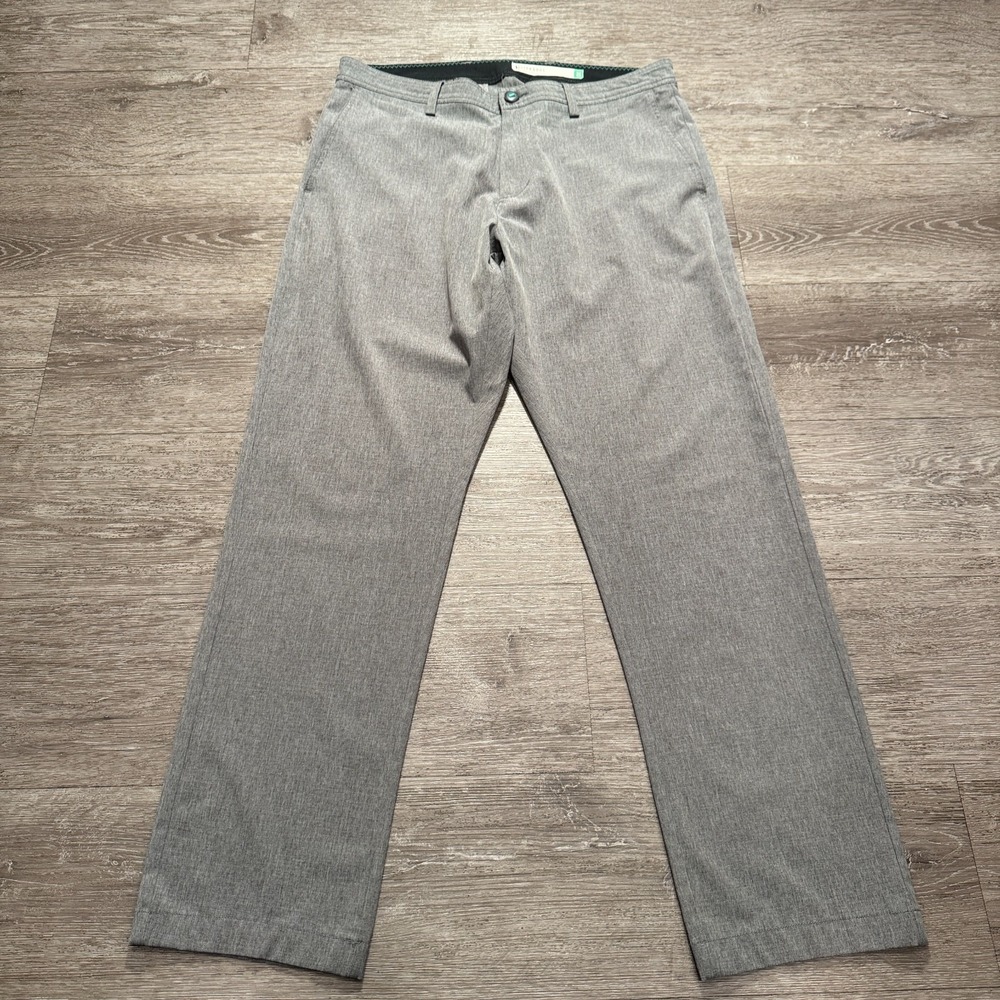 Linksoul Pants Mens 35 Gray Solid Polyester Stretch Tech Golf Performance Chino